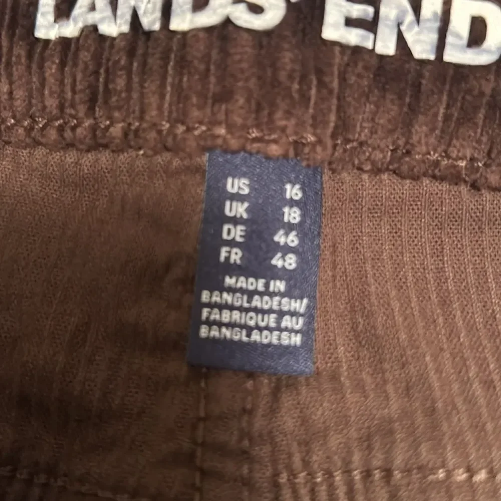 Land's End Corduroy Wide Wale High Rise Stretch Jeans Rich Coffee Wide Leg 8 - Picture 9 of 10